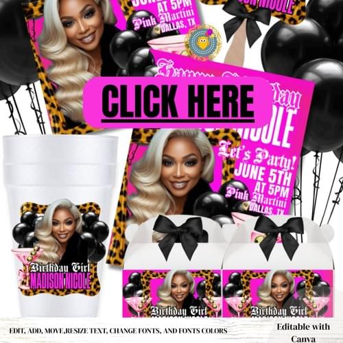 Party Bucket | Editable Birthday Canva Template Bundle | Party Bucket Template | Birthday Party Buck