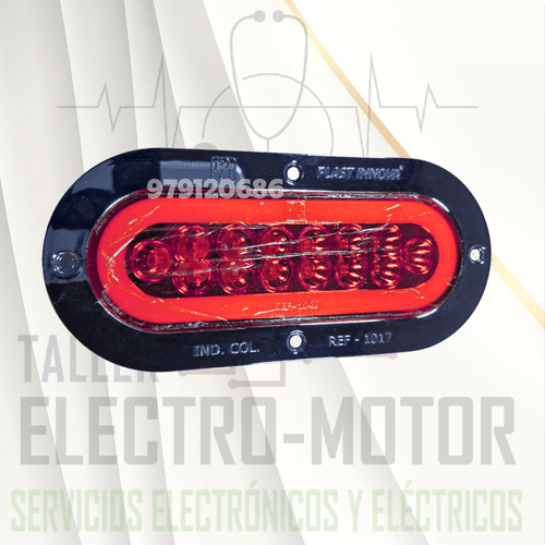 Faro Lateral Ovalado Aro Plastico Cromado Neon/14Led Destellante Plast Innova