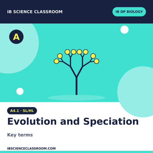 A4.1 DP BIOLOGY SL/HL EVOLUTION AND SPECIATION KEYTERMS