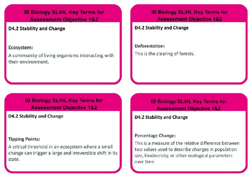 D4.2 SL/HL BIOLOGY STABILITY AND CHANGE KEYTERMS