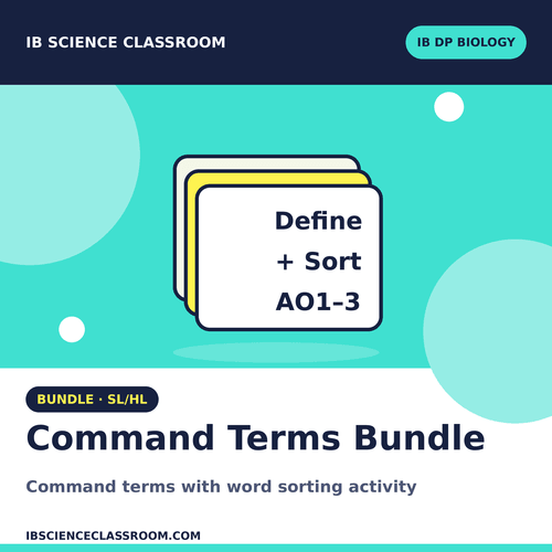 IBDP BIOLOGY SL/HL COMMAND TERMS- INCLUDING WORD SORTING ACTIVITY