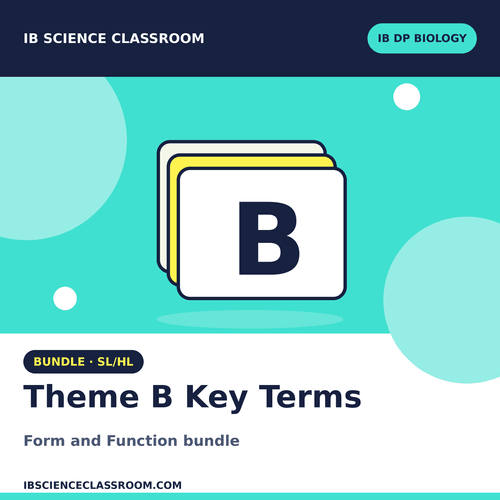 IB DP Biology Theme B: Form and Function Key Terms.