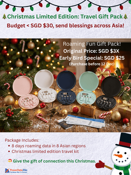 Business Travel Essential Kit - 8-Day Data SIM Pack with 4-in-1 Charging Cable & Phone Stand