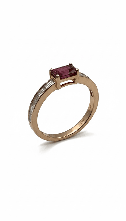 Anillo Rubi & Diamantes Baguette