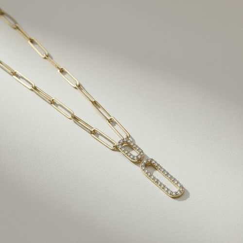 Gargantilla PaperClip con Clips Pavé