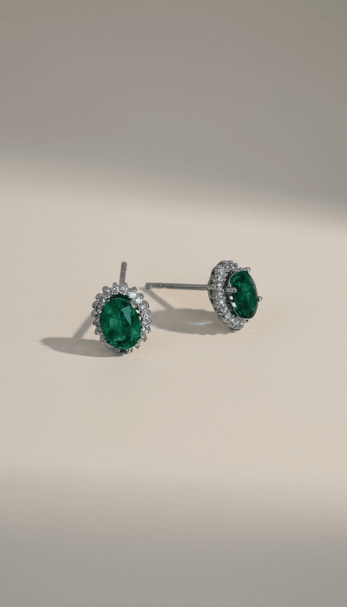 Aretes Emerald Halo