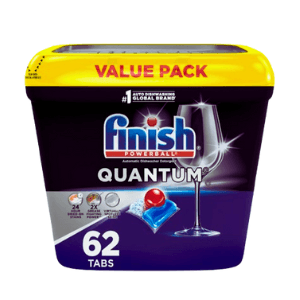 Finish Quantum Dishwasher Pods, No Pre-Rinse Dishwasher Detergent Soap Tabs, 62 Count