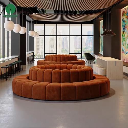 Moontree Circular Channeled Modular Sofa | Commercial Public Seating for Hotel Lobbies & Lounges