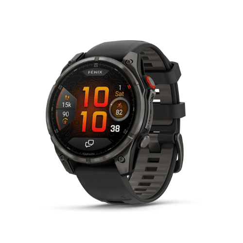 fēnix® 8 Pro – 47 mm, AMOLED Sapphire, Carbon grey DLC titanium with Black/pebble grey silicone band