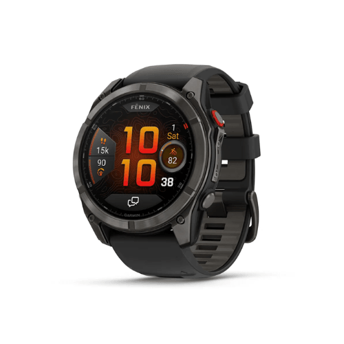 fēnix® 8 Pro – 51 mm, AMOLED Sapphire, Carbon grey DLC titanium with Black/pebble grey silicone band