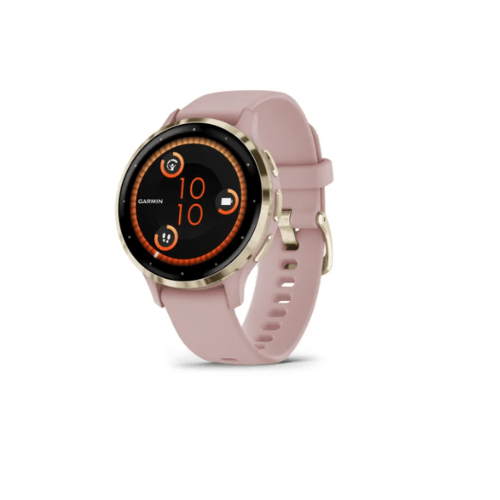 GARMIN VENU 3S Soft Gold Stainless Steel Bezel with Dust Rose Case and Silicone Band