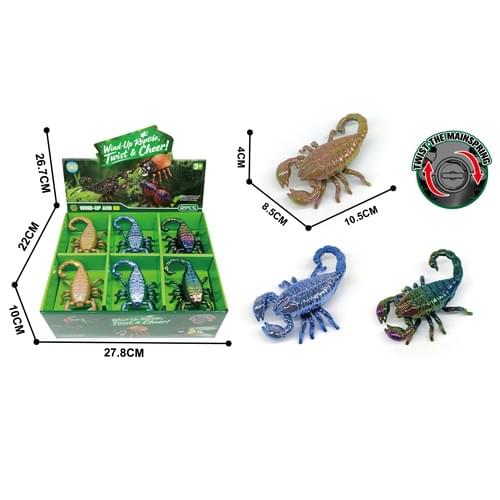 DK01769877 Wind Up Chain Crawling Rainforest Emperor Scorpion (color plated) 12 pieces/box