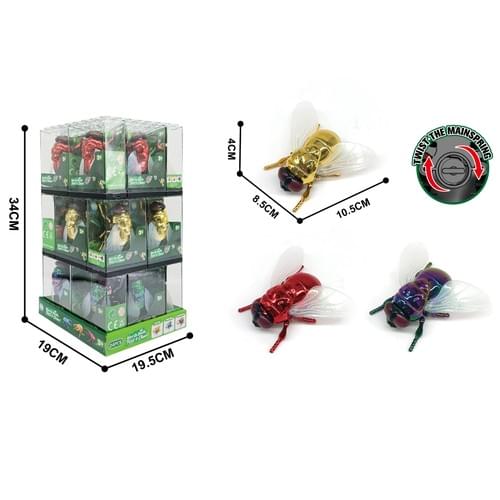 DK01769912 Wind Up Chain Crawling Fly (color plated)
