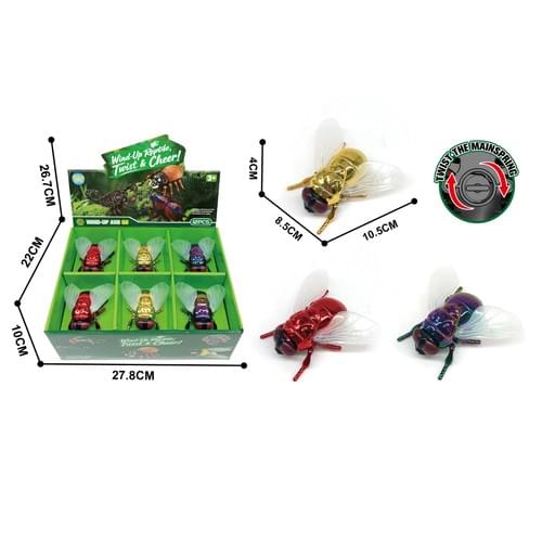 DK01769881 Clockwork Chain Crawling Fly (color plated) 12 pieces/box