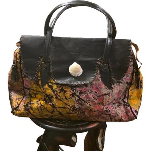 Handcrafted Handbag with Leather Handles