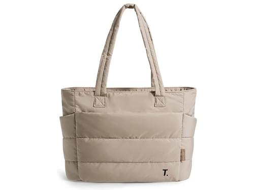 Lightweight Puffy Tote Bag with Compartments Shoulder Bag Handbag for Travel, Work, Gym