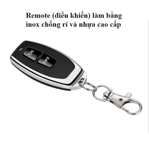 Bộ công tắc điều khiển từ xa RF 100m/ 220v/3000W đen - Dùng khiển máy rửa xe ,máy bơm nước...,sóng R