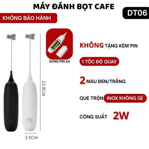Máy Tạo Bọt Cà Phê, Máy Đánh Trứng Mini Cầm Tay Sạc Pin 3 Cấp Độ Tặng Kèm 2 Đầu Đánh Chuyên Dụng