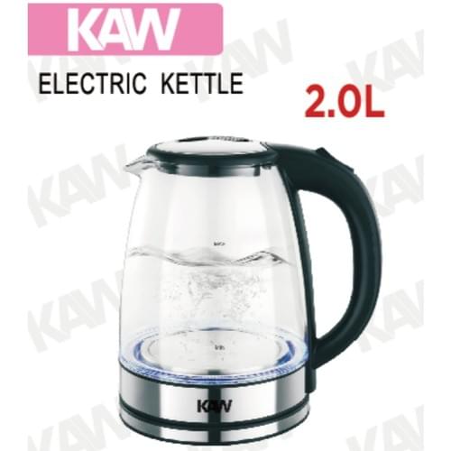 Ấm siêu tốc thủy tinh KAW ấm đun nước công suất lớn, dung tích 2L ,tự động ngắt