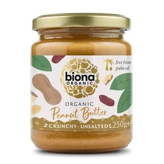 Biona crunchy peanøttsmør saltet 250 g