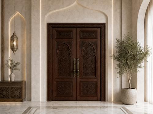 Classic Double Doors: AT-ZD-MM-06 — Grand Architectural Aesthetics and Mastercrafted Solid Wood