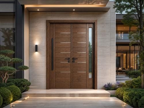 Classic Double Doors: AT-ZD-MM-17— Grand Architectural Aesthetics and Mastercrafted Solid Wood