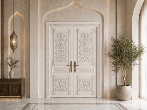 Classic Double Doors: AT-ZD-MM-07— Grand Architectural Aesthetics and Mastercrafted Solid Wood