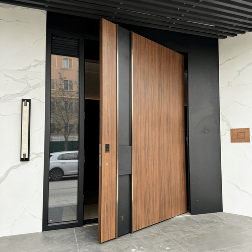 Modern Anti-Theft Aluminum Pivot Security Door for Commercial Exterior Use