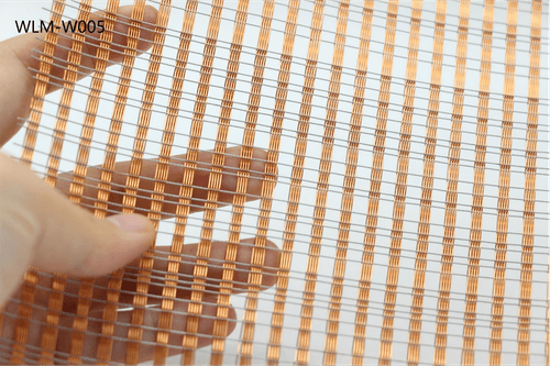 Radiant Copper Ribbed Architectural Mesh