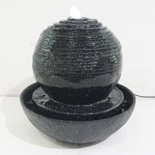 Export black sphere water fountain tabletop ornament