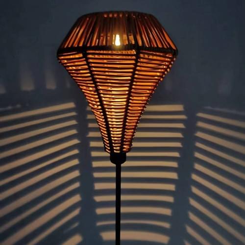 Factory iron rattan lantern solar powered LED