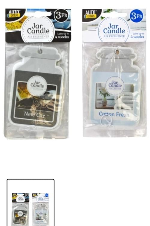Auto Extras Jar Candle Car Air Freshner 3 Pack