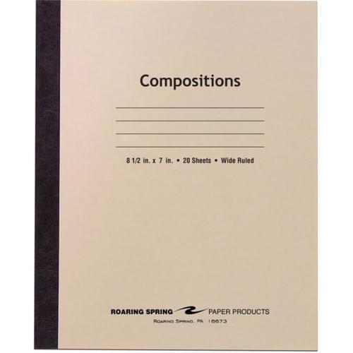 Roaring Spring Wide Ruled Flexible Cover Composition Book - 20 Sheets - 40 Pages - Printed - Sewn