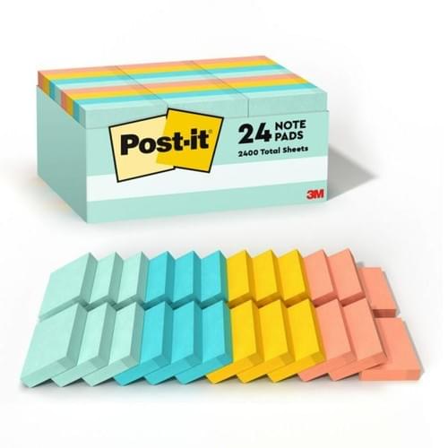 Post-it Notes, 1 3/8 in x 1 7/8 in, 24 Pads, 100 Sheets/Pad