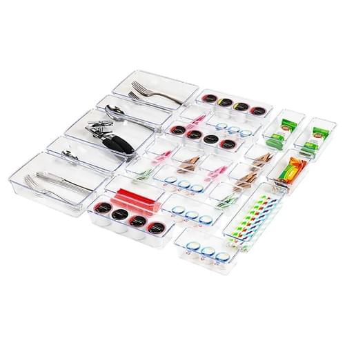 Mind Reader Stackable Plastic Desk Tray Set / 25 Pieces