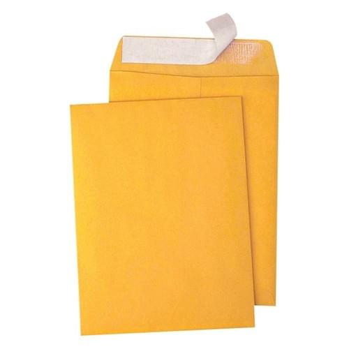 Quality Park Redi-Strip Catalog Envelopes, 9" x 12", Self-Adhesive, Brown Kraft, Box Of 100