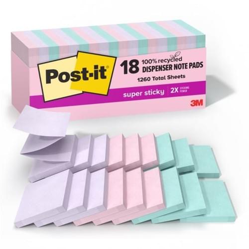 Post-it Super Sticky Pop Up Notes, 3 in x 3 in, 18 Pads, 70 Sheets