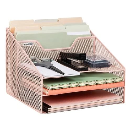 Mind Reader 5-Compartment Metal Mesh Desk Organizer