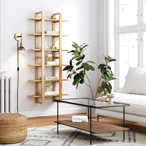 Matte White Solid Wood Floating Shelf with Adjusta 2 Piece Solid Wood Floating Shelf