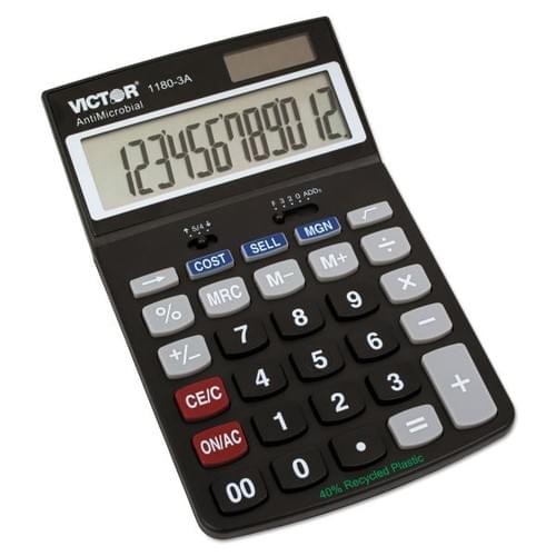 Victor 1180-3A 12-Digit Desktop Calculator With Antimicrobial Protection