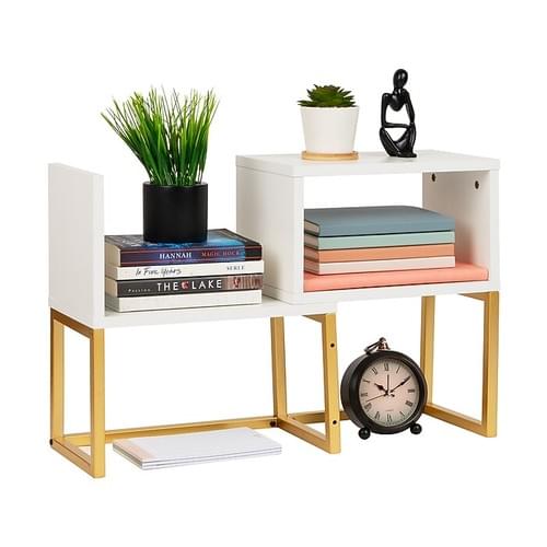 Mind Reader 3 Metal Desktop Bookshelf, 15.75" x 7.87" x 23.75", White