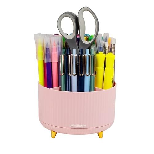Mind Reader 5-Compartment Rotating Plastic Pen Holder
