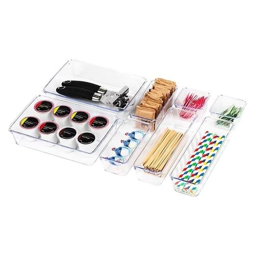 Mind Reader Stackable Plastic Desk Tray Set / 8 Pieces