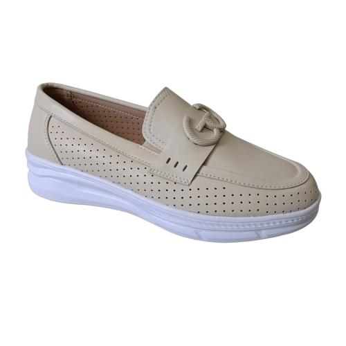LFW-HE134-Classic Slip On Perforated Leather Shoe