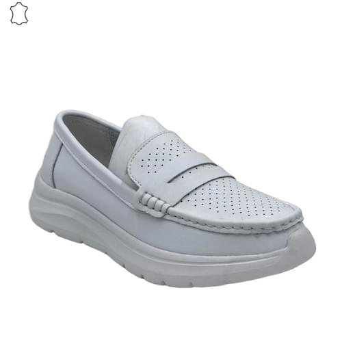 LFW-HE027-White Nursing Leather Shoes