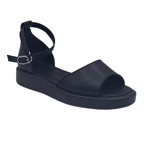 SDW-HE060-Black Leather Sandals