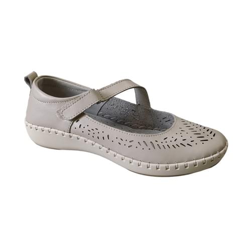 SDW-HE233-Ballerines Beige Leather Female