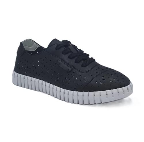 CSW-HE129-Black Shoes With White Sole Sneakers