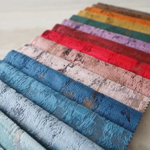 Printed Abstract Distressed Textured Holland Velvet Curtain Fabric