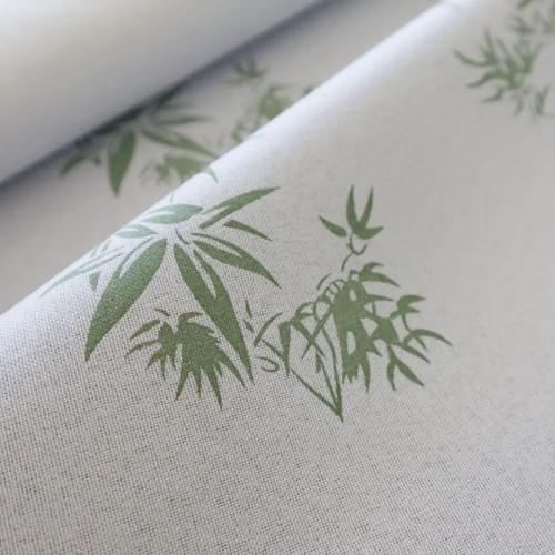 Elegant Green Bamboo Silicone Total Blackout Curtain Fabric